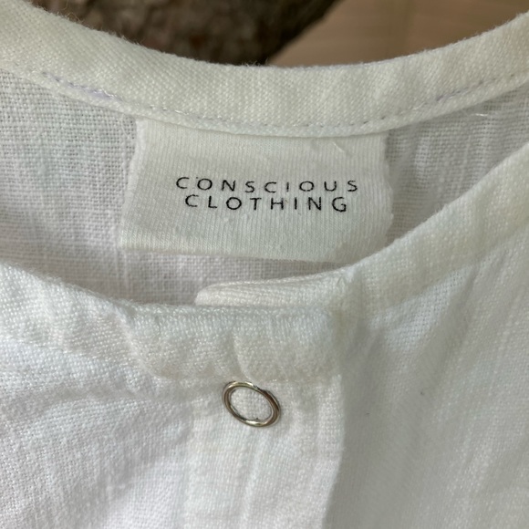 Conscious Clothing Backyard Jumpsuit Size M Cream Linen - Picture 4 of 9